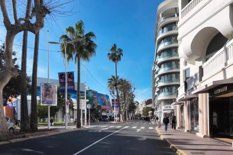 French Riviera. Boulevard de la Croisette in Cannes, Provence-Alpes-Cote d'Azur, France 25 February 2025. architecture beach clubs building cannes cannes beach cannes film festival city cityscape coas