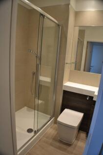 Modern shower room at Kings Reach, Reading, with g
