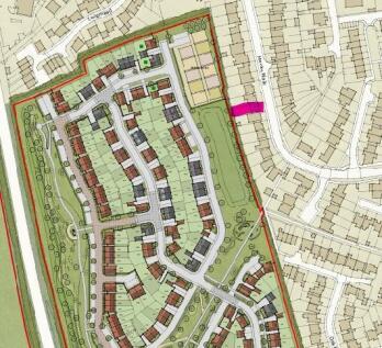 Buntingford West development plan behind Monks Wal