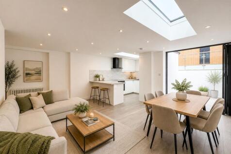 AI generated image of furnished kitchen, living, d