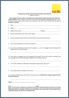 Informal Tender Form