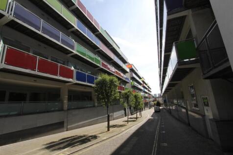 Modern urban apartments with vibrant balconies...