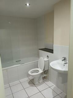 Modern bathroom suite with full bathtub....