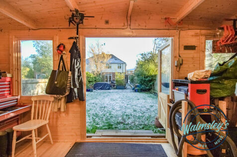 View from cabin to house