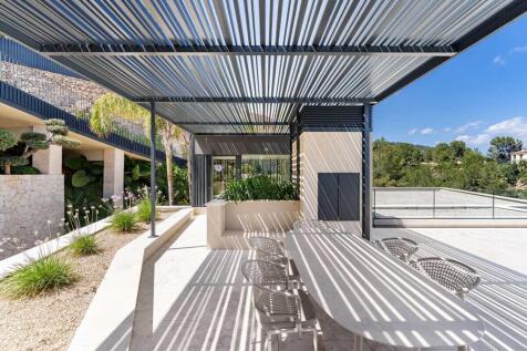 26 son vida Architektonische Neubauvilla mit Blick auf die Bucht von Palma kaufen pergola