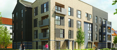 External CGI of Redrow Quartz House apartment block
