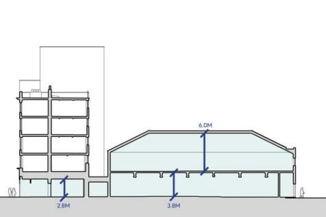 50 Vauxhall Bridge Road - section heights