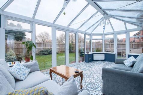 Conservatory with tiled floor