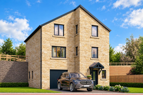 Modern Stone House with Luxury SUV.png