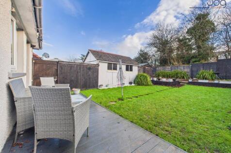 Spacious East Facing Garden with garage and shed