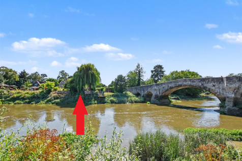 View from across the river showing the location of