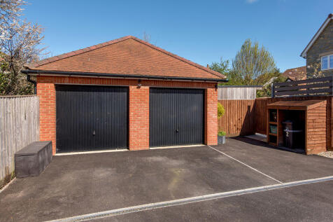 Double garage and driveway