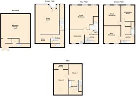 2D Floor Plan 2 Banc Place, Porthmadog - all floor