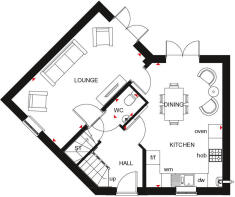 Ground floor plan of our 3 bed Lutterworth home