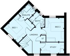 First floor floorplan of the three bedroom Cannington at New Lubbsesthorpe