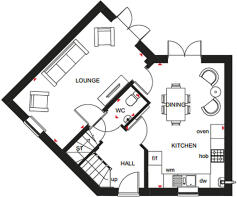 Ground floor floorplan of our Lutterworth home