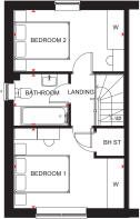 First floor plan of our 2 bed Kenley home