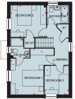 Hadley first floor plan at Pentref Llewelyn