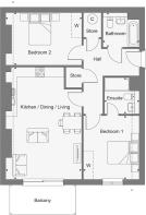 Dandara - Manor Park - Block A, Apartment 100 floorplan