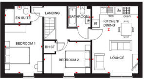 Barratt Homes Kingsbrook Alverton floorplan