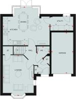 Ground floor plan for the Hepburn at The Coppice, Tingley