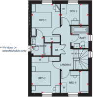 First floor plan of the Ingleby 4 bedroom home