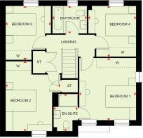 First floor of the 4 bedroom Radleigh