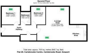 Floor plan Flat 20, Carisbrooke Centre, Carisbrook