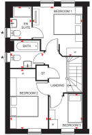 First floorplan of the Archford 3 bedroom home