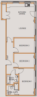 Salford Quay - Apart1113 3-bed (type R) - Floorpla