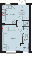 Ground floor plan of the Archford 3 bedroom home