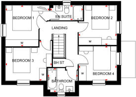 Hollinwood first floor plan at Treledan
