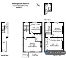 Floor Plan, Two Floors, 1,053 Sq Ft