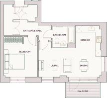 1bed A03 Floorplan