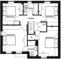 Typical Radleigh style 4 bed home first floor plan