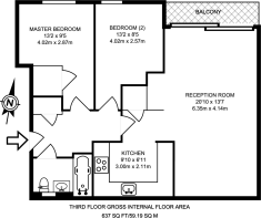 Floorplan area for info only, not for £/sq. ft valuation