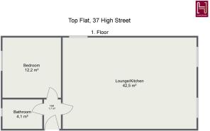 Top Flat, 37 High Street - 1. Floor - 2D Floor Pla
