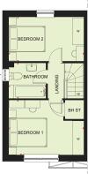 First floor plan of our 2 bed Kenley home