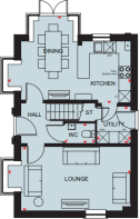 Ground floor plan of the Hertford 4 bedroom home