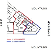 BLUE on a floor plan