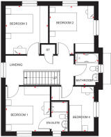 Floorplan of first floor of 4 bedroom Craigston