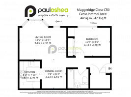 Floor Plan For Sale  1 Bedroom Flat Muggeridge Clo