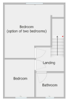Not to scale (Option of returning back to a 2 bedroom property)