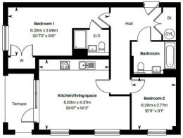 Maple Croft 2 bed Floor plan
