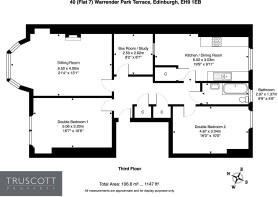 Floorplan of 40 (Flat 7) Warrender Park Terrace