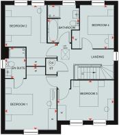 Ground floor floor plan of the four bedroom Holden
