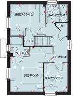 First floor plan of the Hadley 3 bedroom home at Hampton Mill