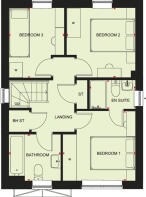 First floor plan of our 3 bed Collaton home