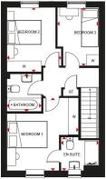 Ellerton first floor plan at Pentref Llewelyn