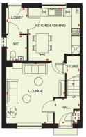 Ground floor plan of the Otmoor housetype